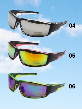 Fashion Sporty Sunglasses W/ Color Frame